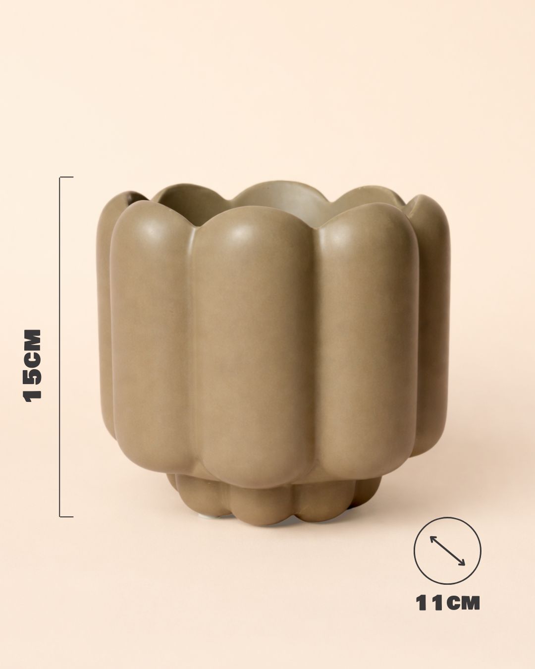 Retro - Maceta Cerámica Moca Mate M 11 cm