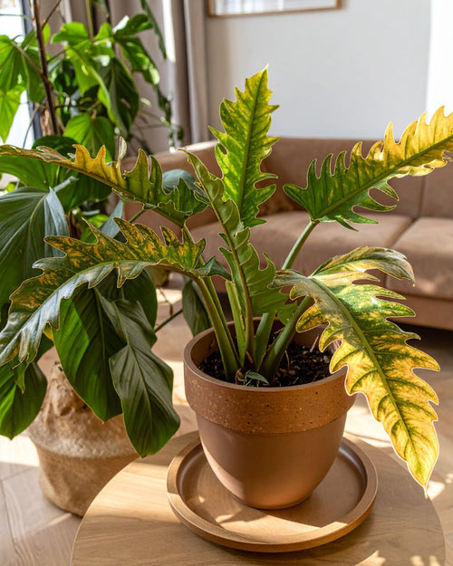 philodendron ring of fire salon contexto